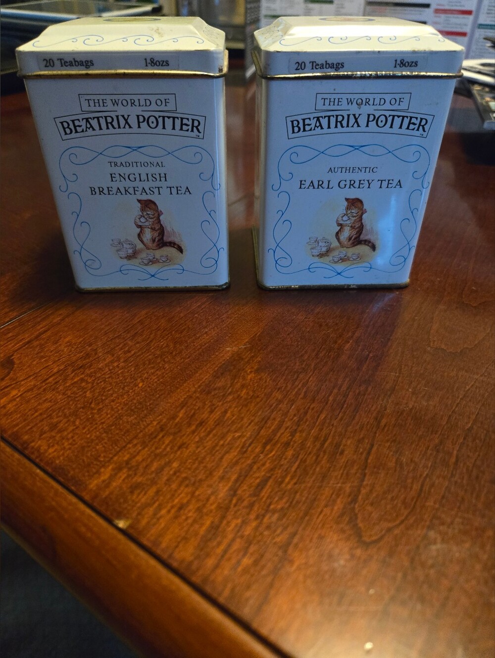 Beatrix Potter English Breakfast & Earl Grey Tea Tin Duo - White/Blue